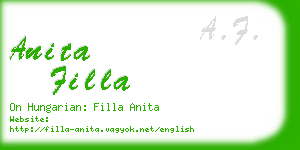 anita filla business card